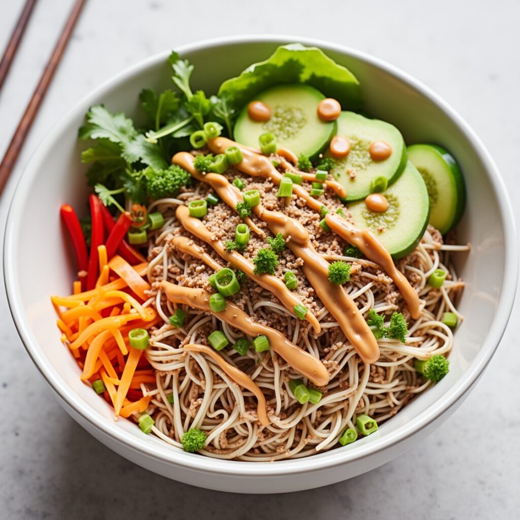 Heavenly Cold Noodle Salad with Spicy Peanut Sauce 5 Cold Noodle Salad With Spicy Peanut Sauce