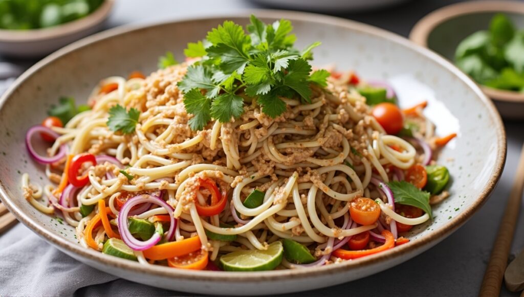 Heavenly Cold Noodle Salad with Spicy Peanut Sauce 6 Cold Noodle Salad With Spicy Peanut Sauce