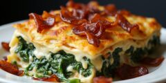 Bacon Cheddar Spinach Strata