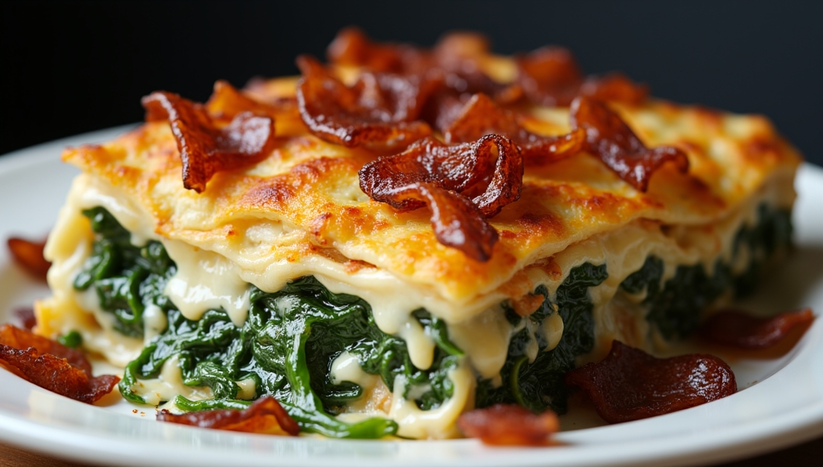 Bacon Cheddar Spinach Strata