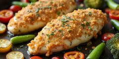 Pan Parmesan Chicken and Veggies
