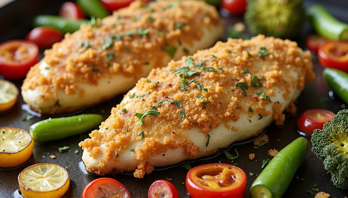 Pan Parmesan Chicken and Veggies