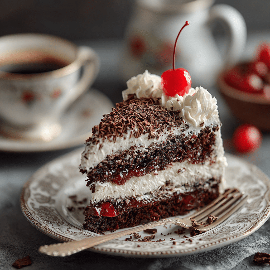 Black Forest Cake (Revival): The Ultimate 5-Star Favorite You’ll Love 9 Slice of Black Forest Cake with cherry on top