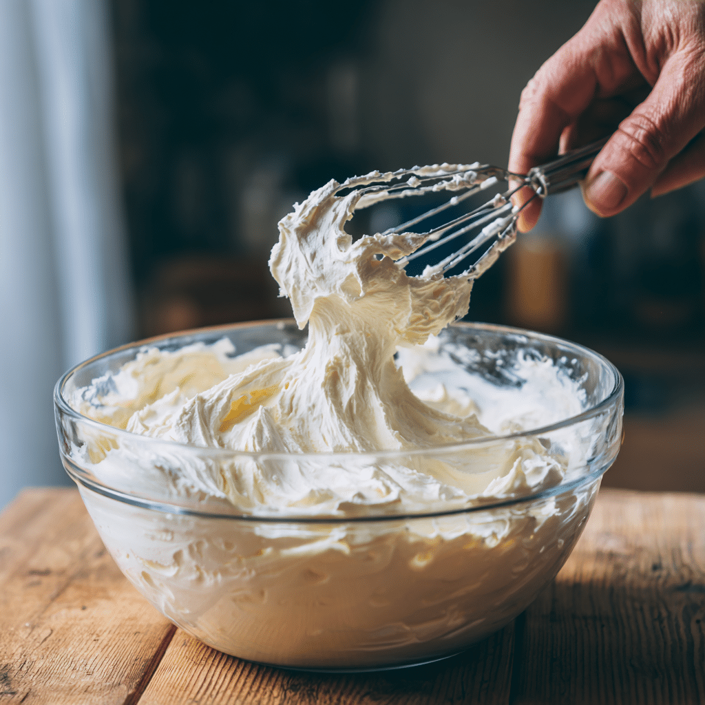 Booty Dip Recipe: Creamy No-Bake Sweet Dip You’ll Love 6 Mixing Booty Dip ingredients in a glass bowl