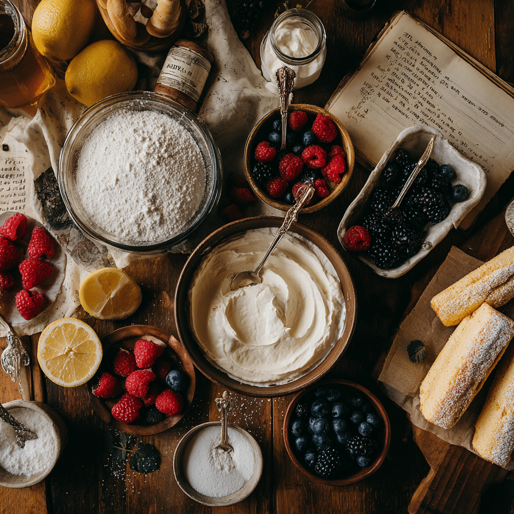 Sun-Drenched Ricotta Mascarpone Trifle: 5-Star Creamy Summer Dessert 7 Trifle ingredients including mascarpone, ricotta, berries, and ladyfingers