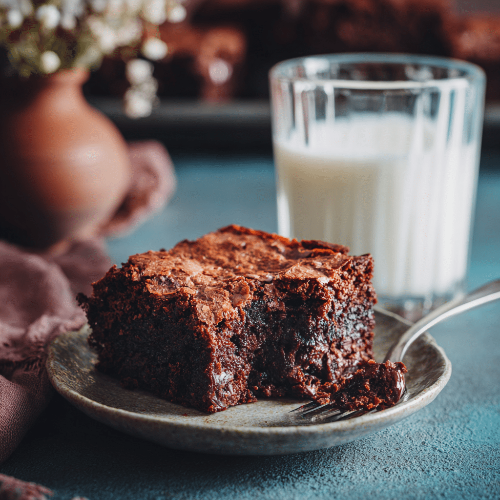 Homemade Cosmic Brownies: Easy, Chewy, and Better Than Store-Bought 11 Slice of homemade cosmic brownie served with milk
