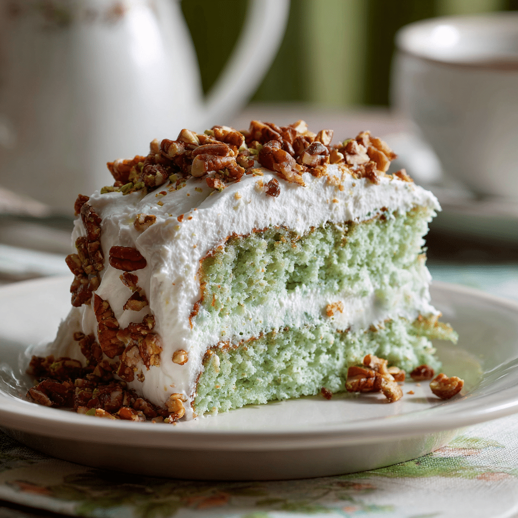 Watergate Cake with pistachio and whipped topping