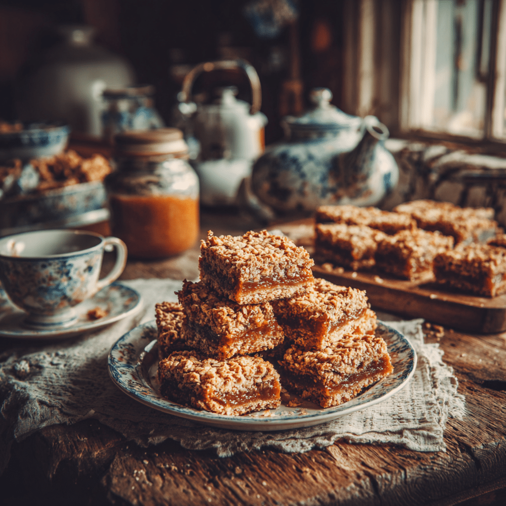 Carmelita Cookies served on a farmhouse table