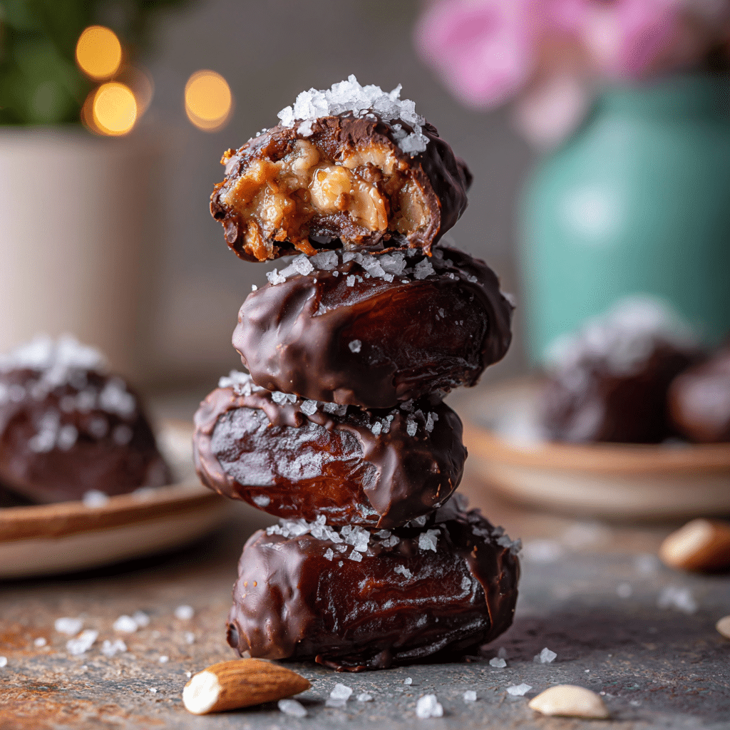 Date Snickers with chocolate