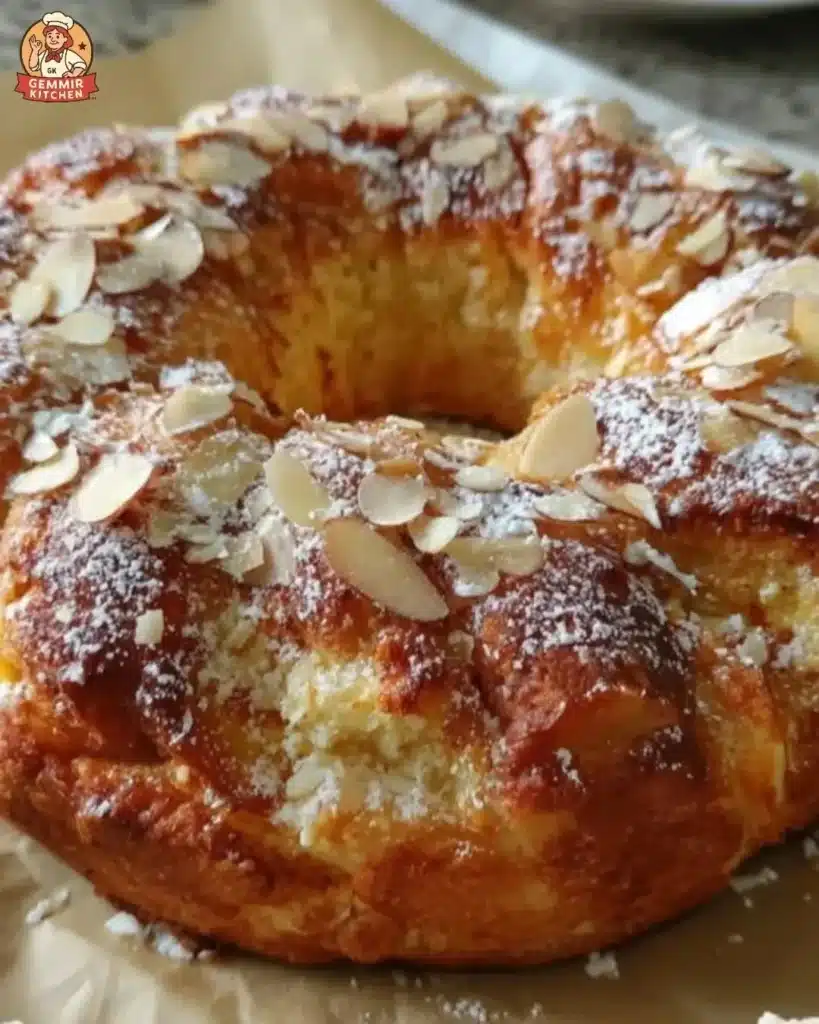 Fuss-Free Almond-Orange Ricotta Breakfast Ring served on a plate