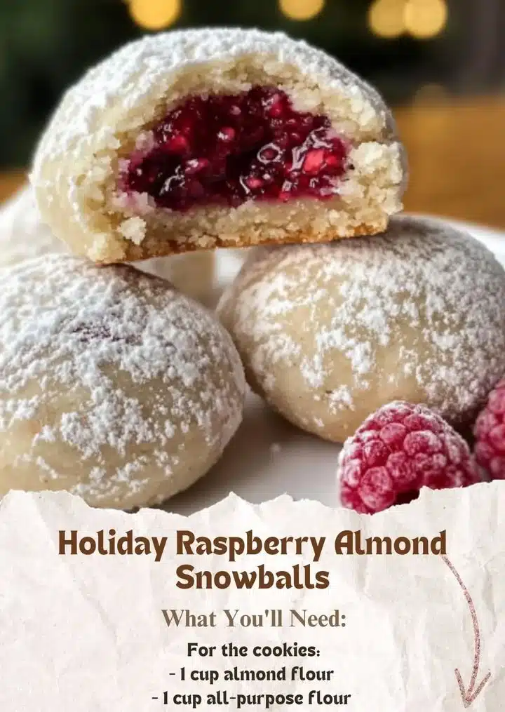 Holiday Raspberry Almond Snowballs 2 Holiday Raspberry Almond Snowballs - festive sweet treats for celebrations