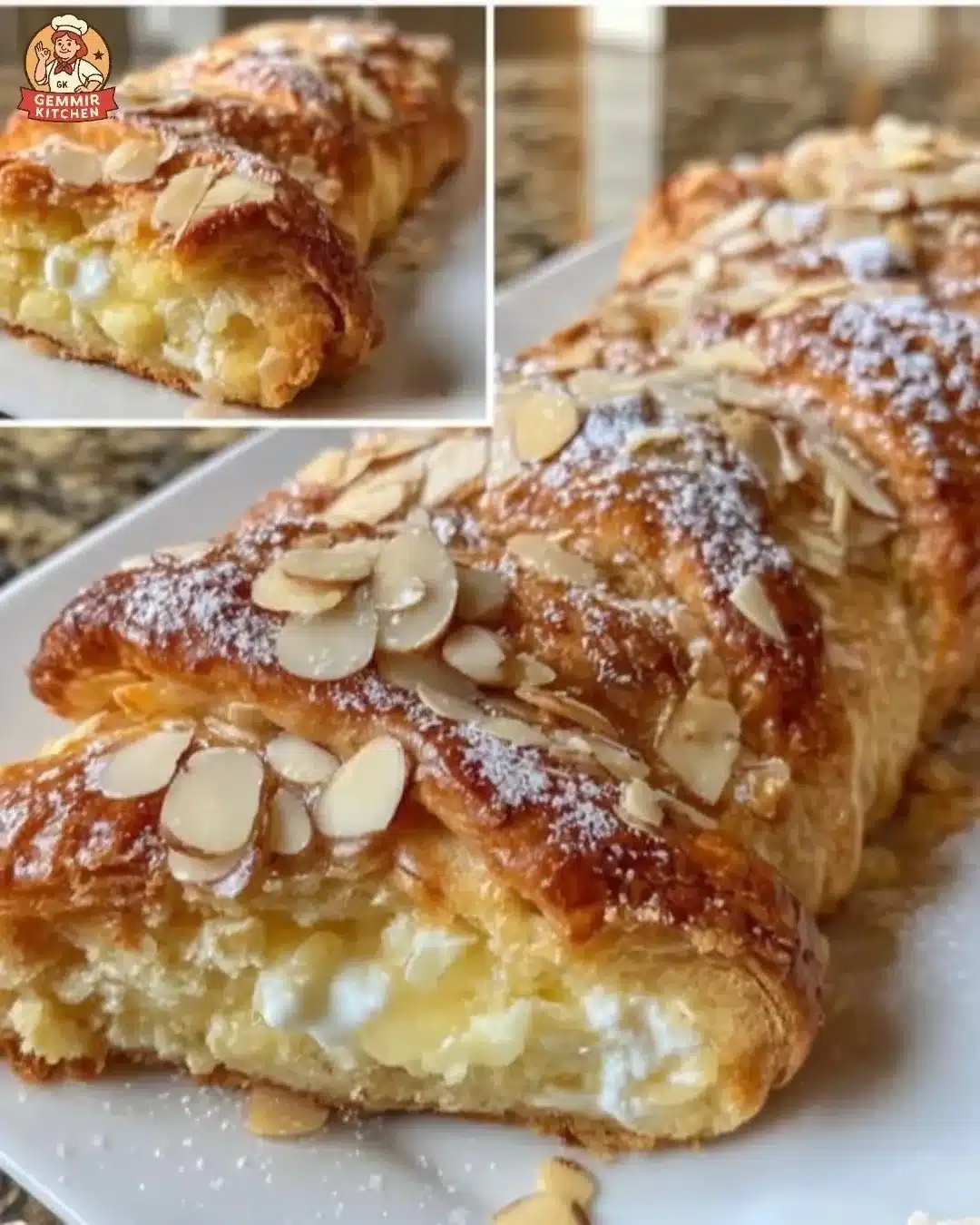 Honey Almond Ricotta Breakfast Braid with almonds and honey