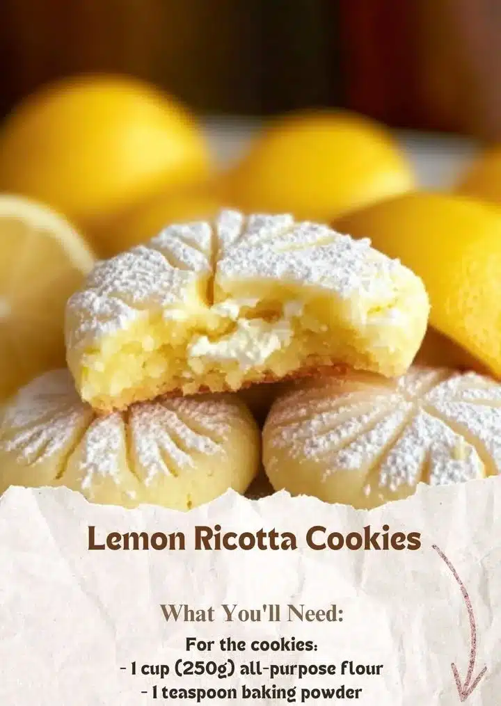 Lemon Ricotta Cookies 2 Delicious Lemon Ricotta Cookies on a cooling rack, ready to enjoy.