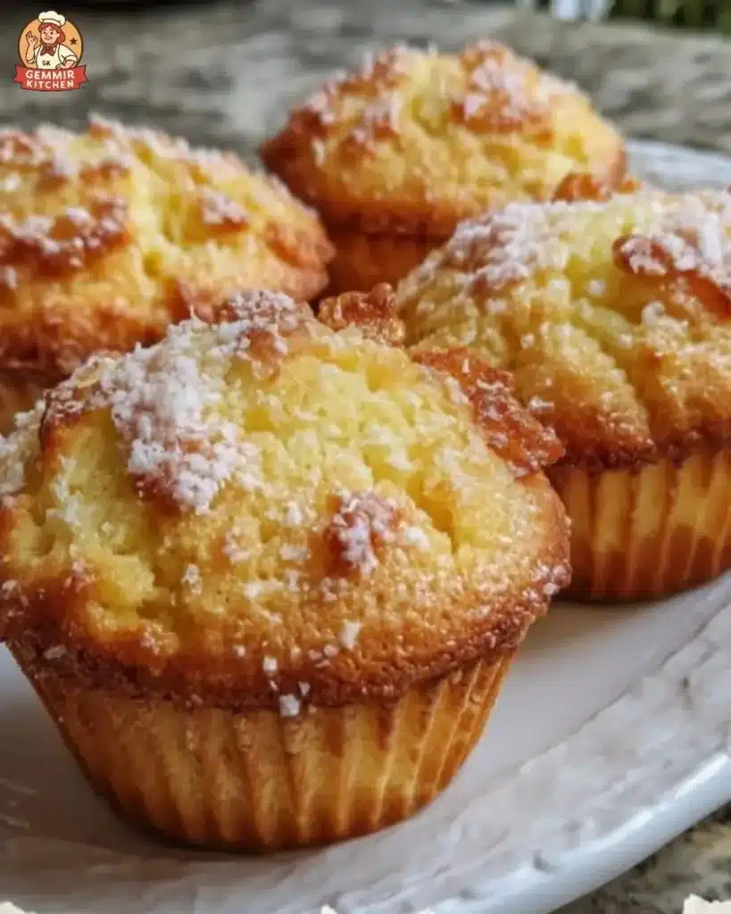 Limoncello ricotta cupcakes topped with lemon zest and creamy frosting