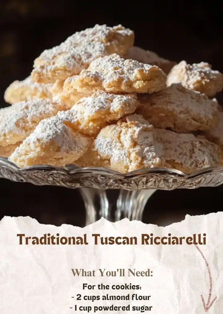 Traditional Italian Ricciarelli almond cookies on a plate