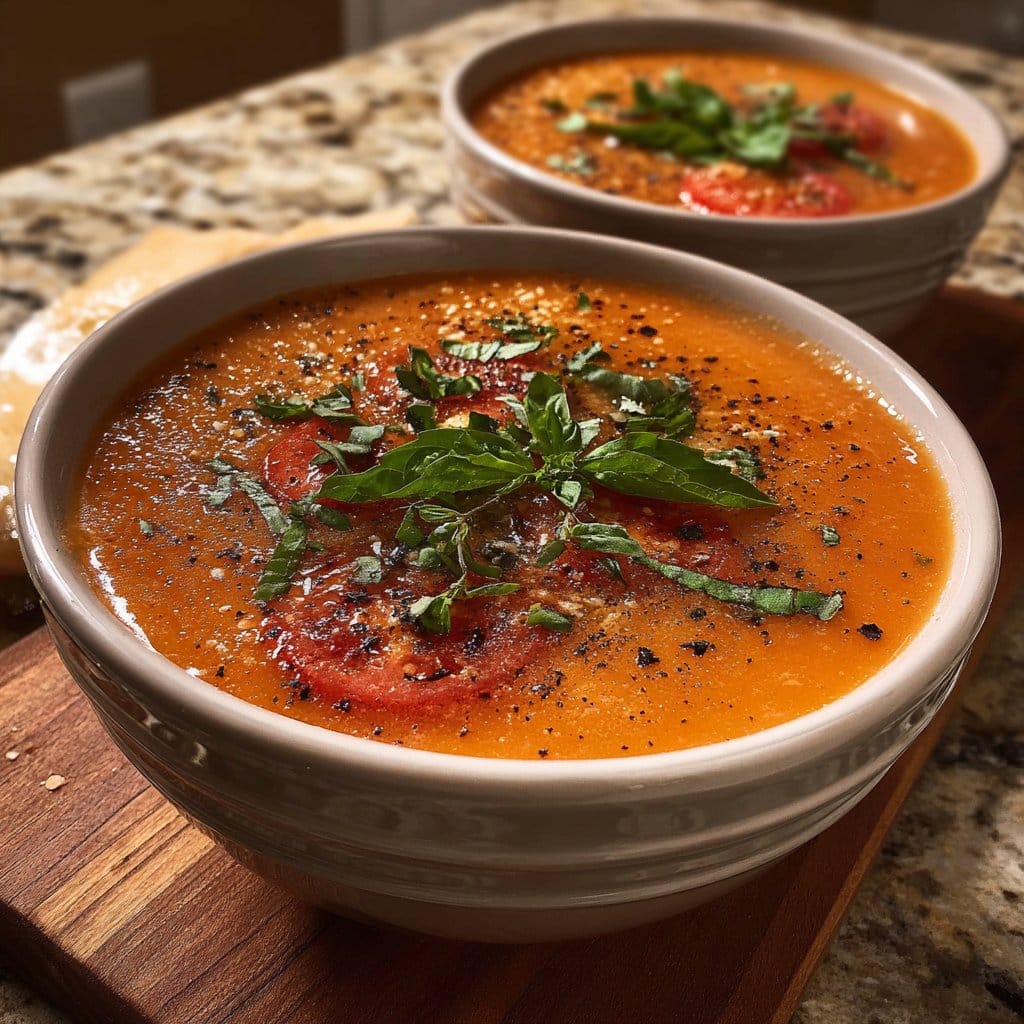 Evening Glow Tomato Basil Soup