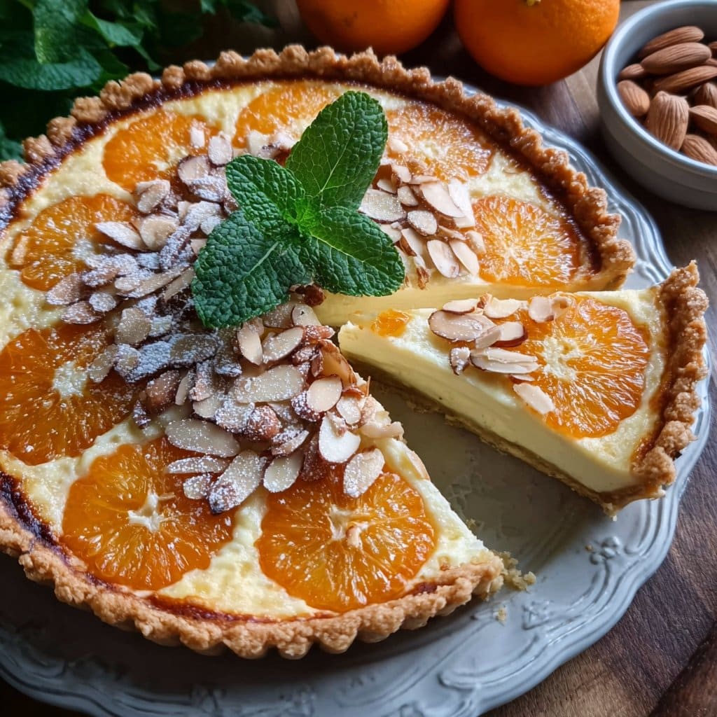 Decadent Almond Orange Ricotta Tart