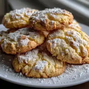 Delicious Almond Ricotta Crinkle Cookies on a baking tray