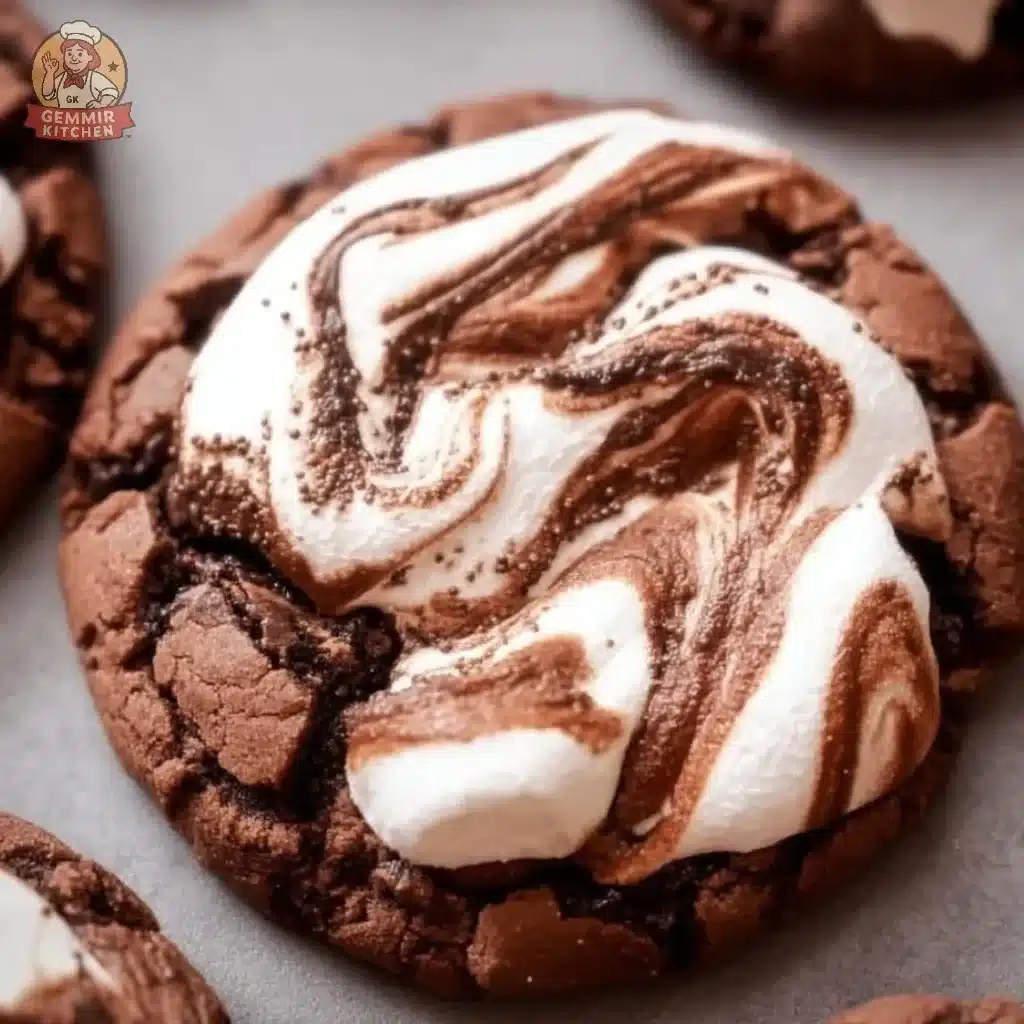 Delicious Chocolate Marshmallow Cookies with rich chocolate and fluffy marshmallows