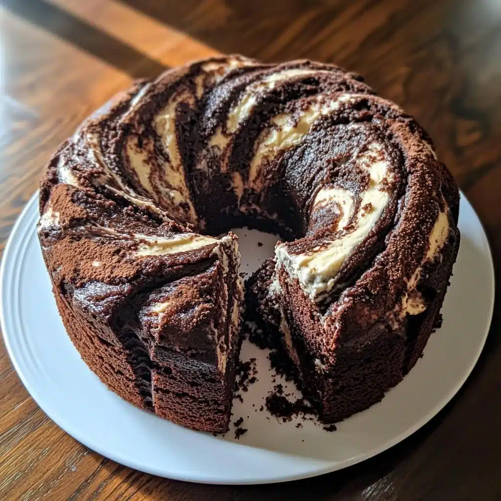Double Chocolate Ricotta Marble Cake with rich chocolate layers and a creamy texture