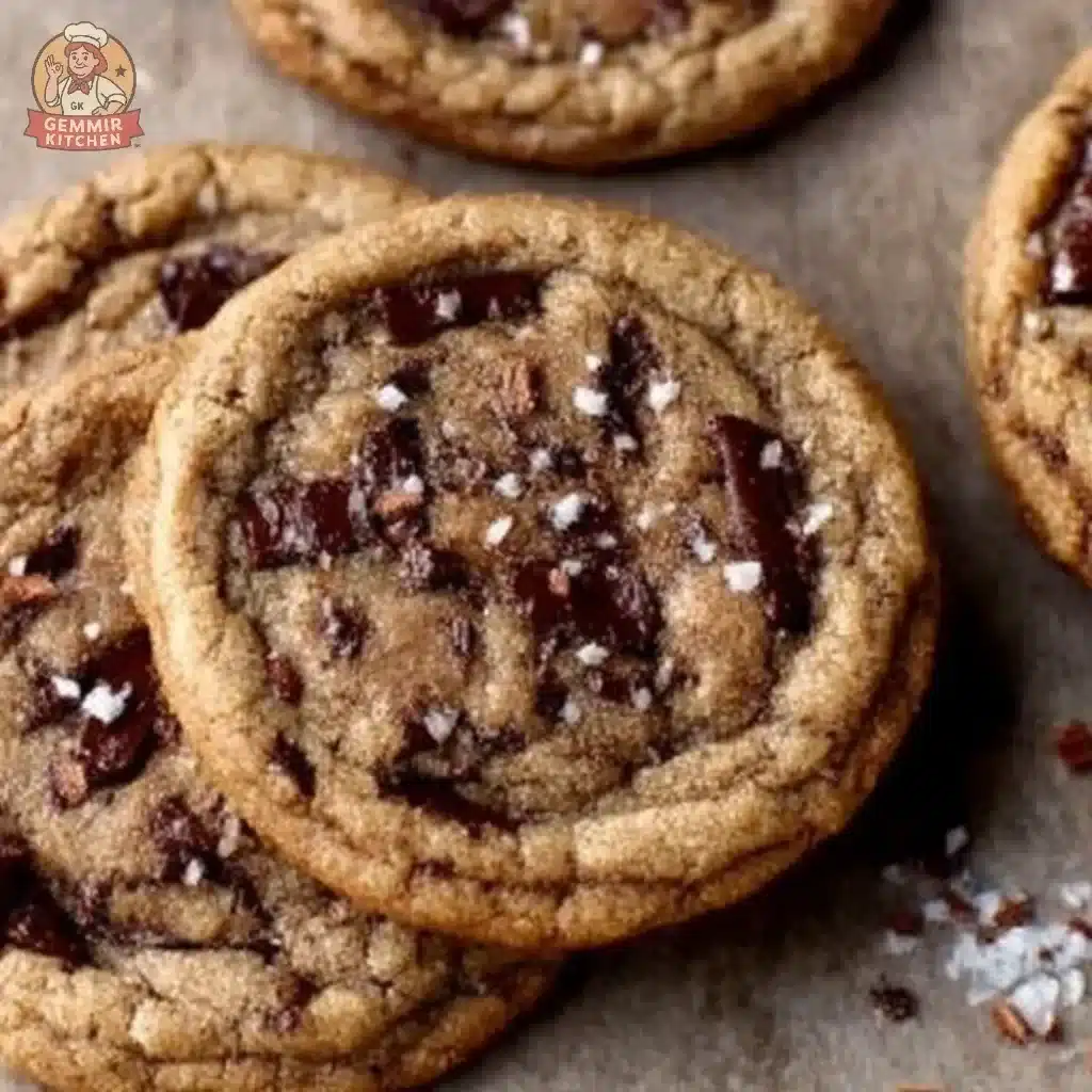 Freshly baked Espresso Chocolate Chip Cookies with chips and coffee flavor