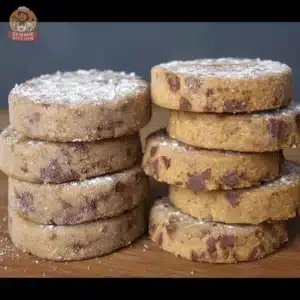 Delicious homemade Espresso Shortbread Cookies on a platter