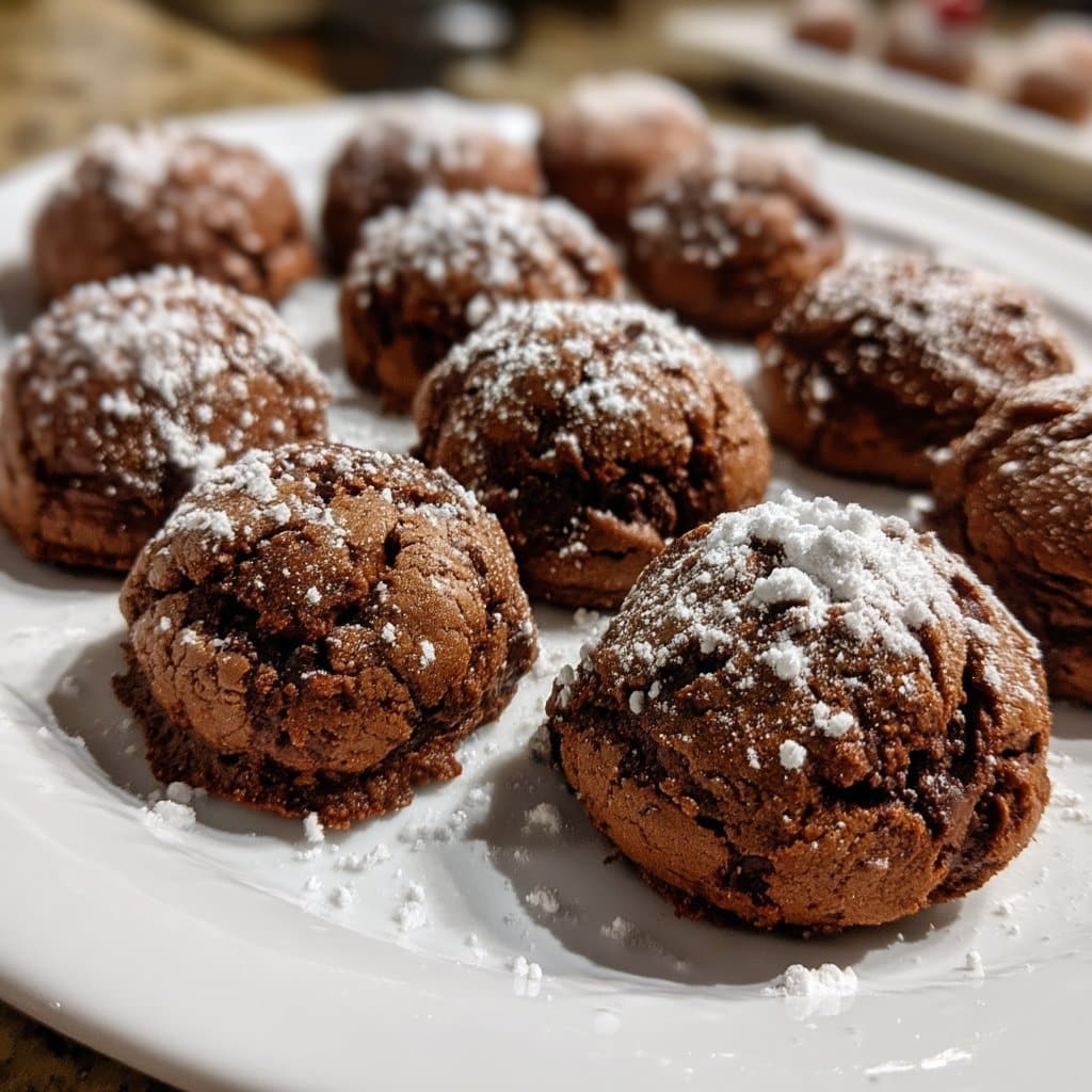 Chocolate Ricotta Snowball Cookies