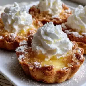 Delicious Lemon Mascarpone Tartlets garnished with lemon zest and mint.