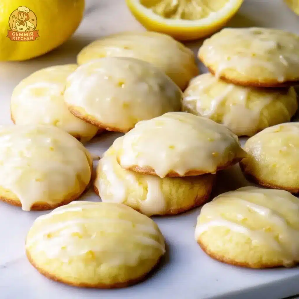 Lemon ricotta cookies topped with a refreshing lemon glaze