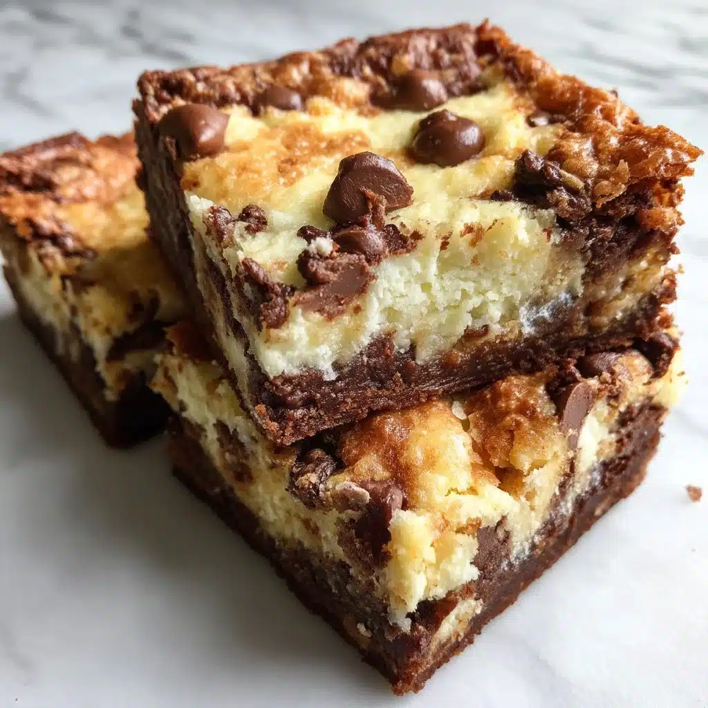 Delicious marbled mascarpone brownie bars on a dessert plate
