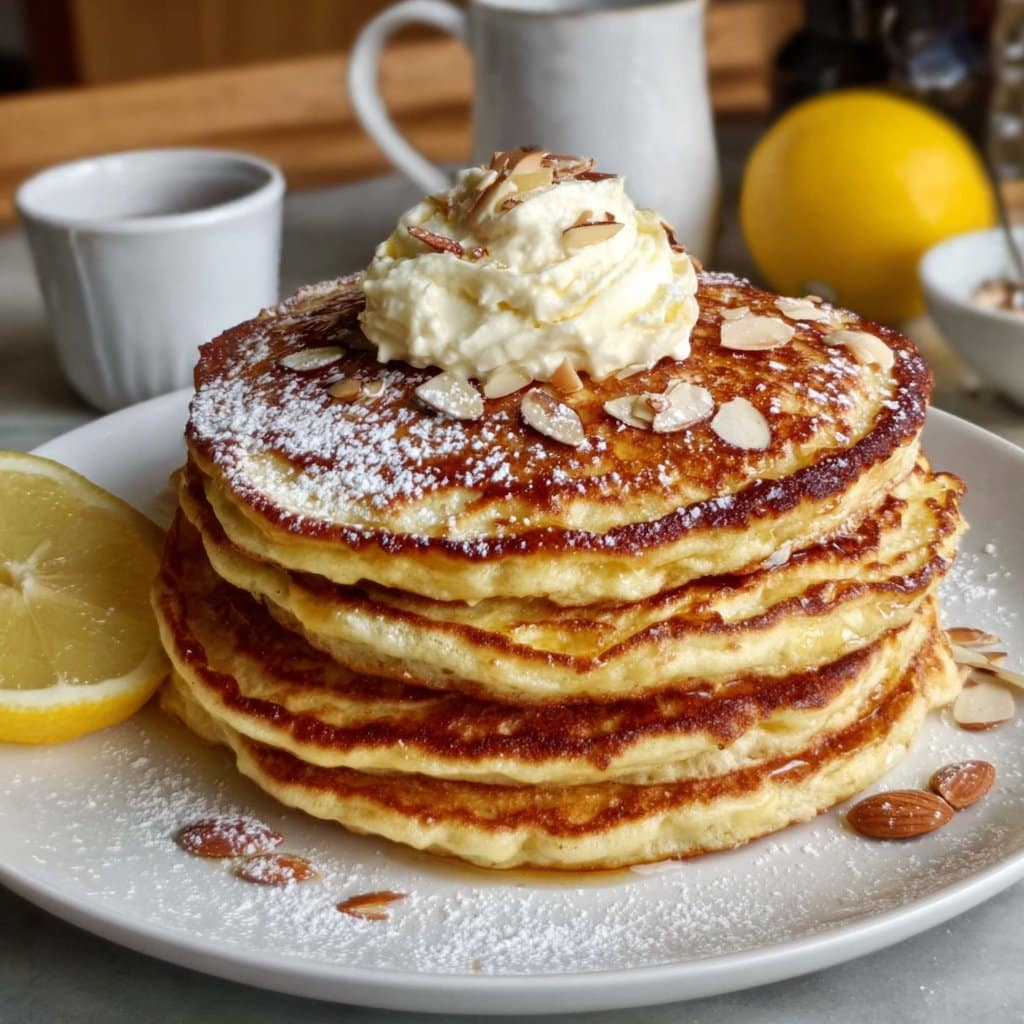 Lemon Ricotta Almond Pancakes