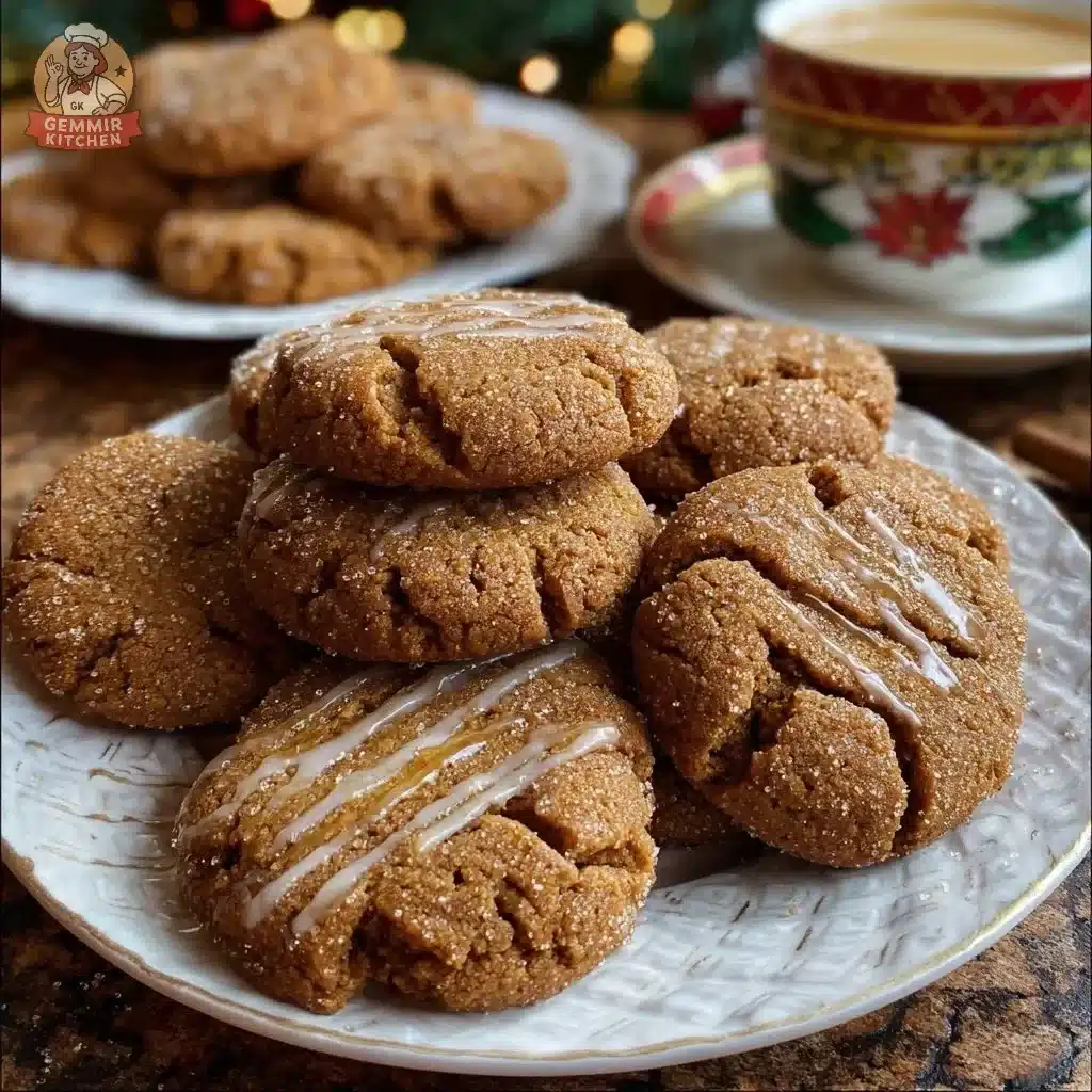 Delicious New Year's Ginger Tea Cookies on a festive table