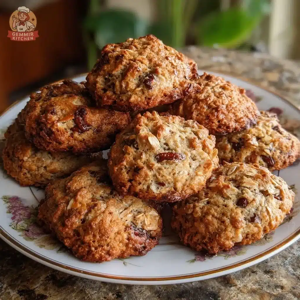 Nutty Oat and Ricotta Breakfast Cookies on a wooden table