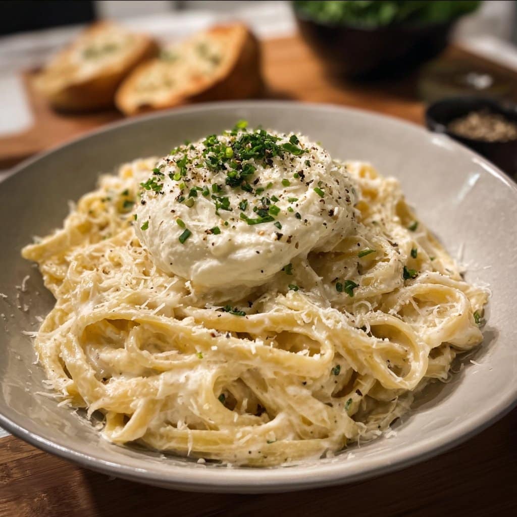 Creamy Whipped Ricotta Alfredo Pasta