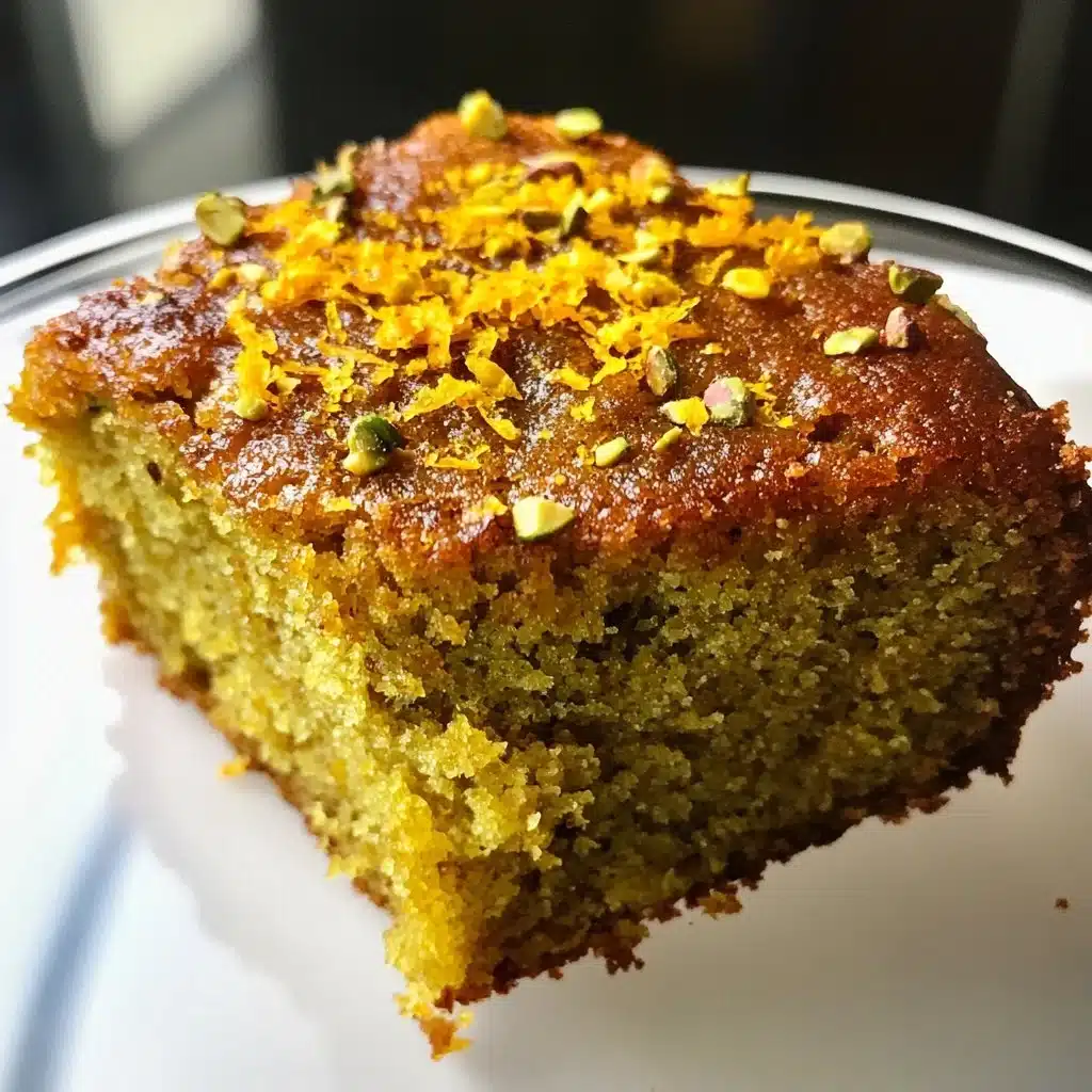 Orange Olive Oil Pistachio Cake with vibrant colors and delicious toppings