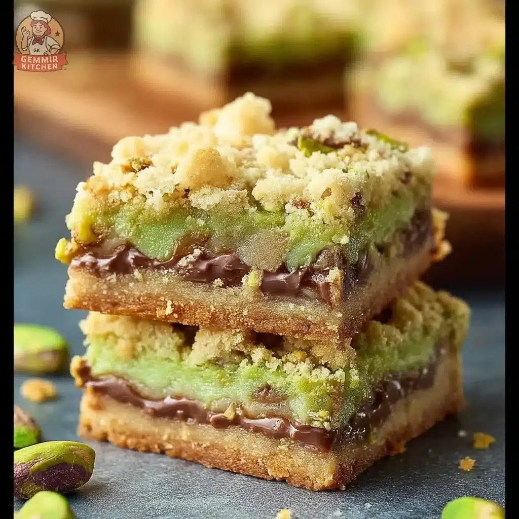 Delicious Pistachio Dream Cookie Bars with nuts on top