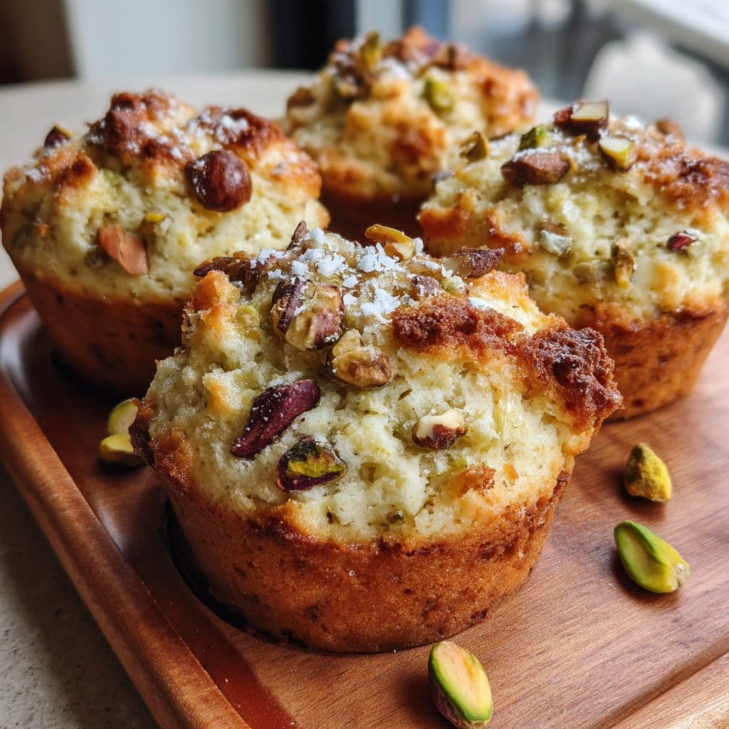 Pistachio Almond Ricotta Muffins