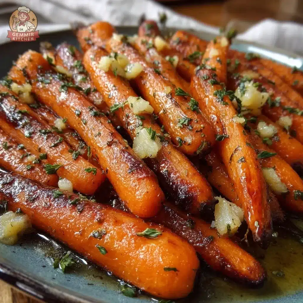Roasted honey ginger carrots served as a flavorful side dish