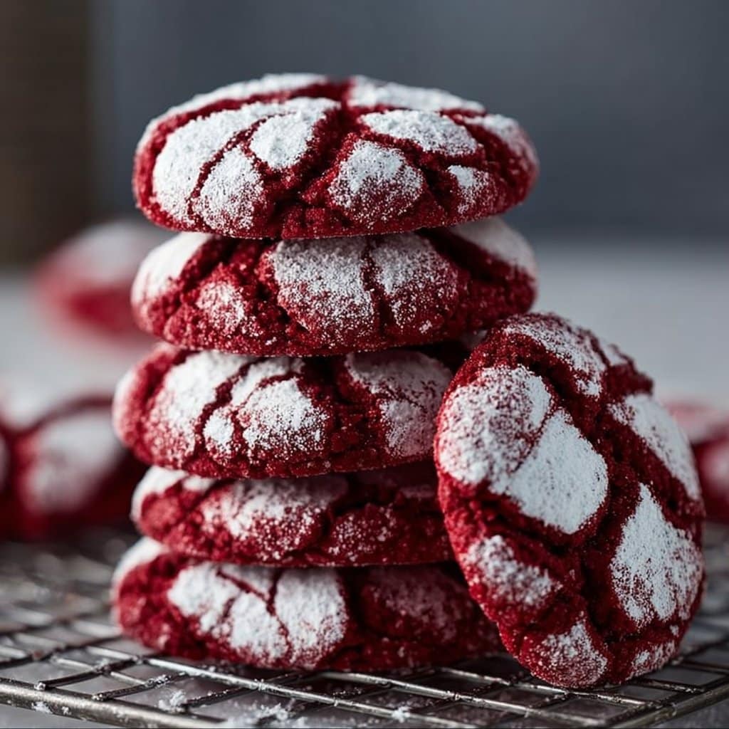 Red Velvet Crinkle Cookies