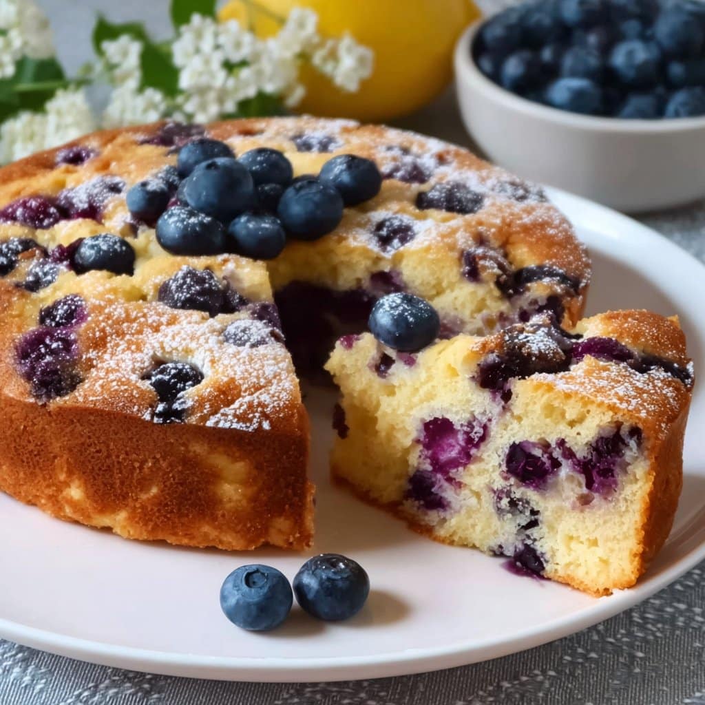 Lemon Blueberry Ricotta Tea Cake