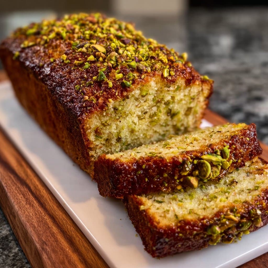 Honey Ricotta Pistachio Loaf Cake