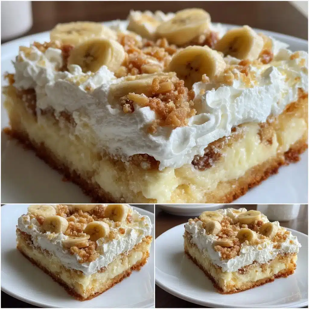 Banana Pudding Mascarpone Poke Cake