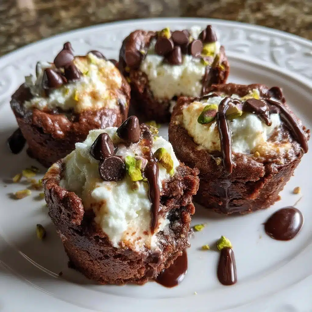 Cannoli Ricotta Stuffed Brownie Cups