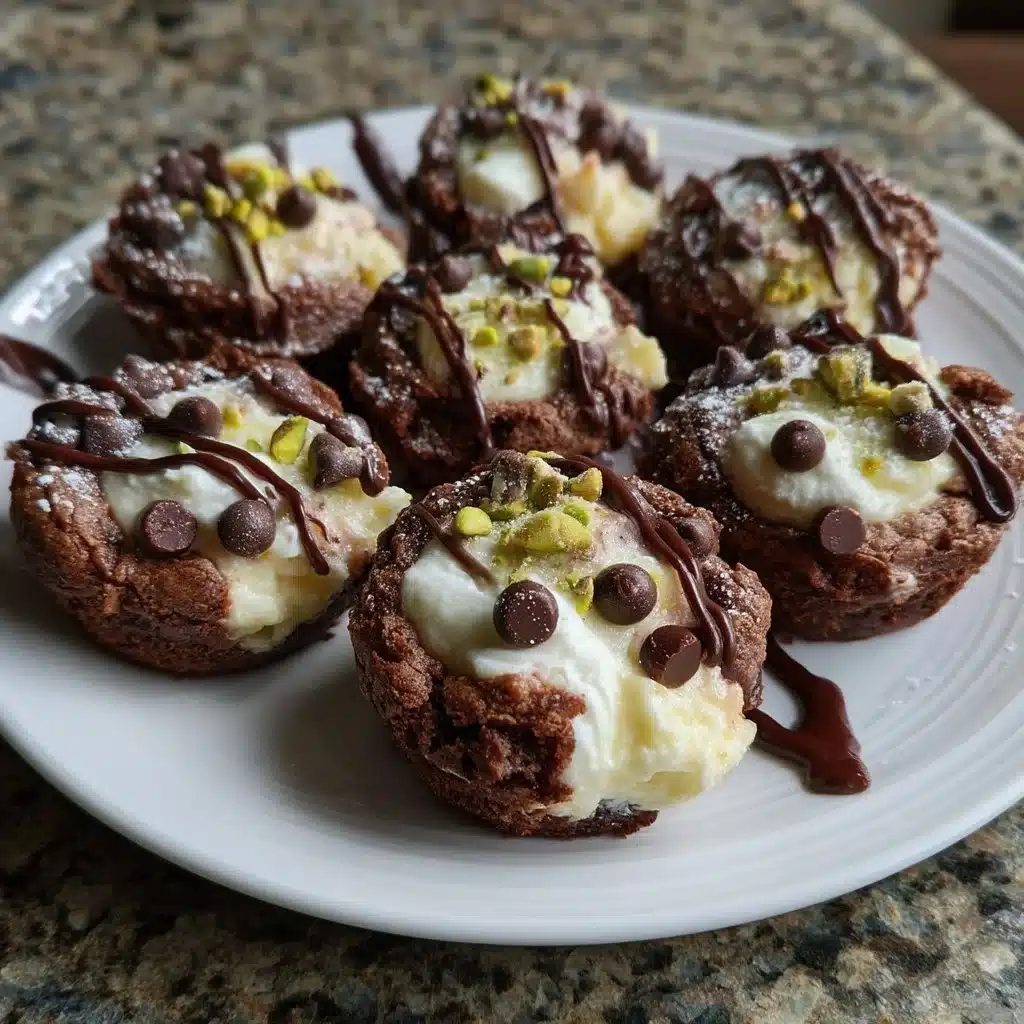 Cannoli Ricotta Stuffed Brownie Cups