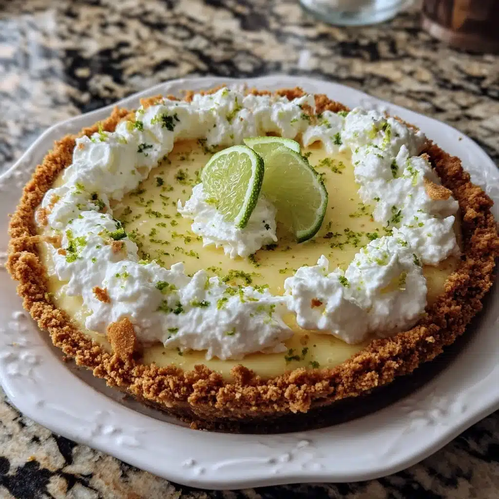 Delicious Key Lime Mascarpone Pie slice with fresh lime garnish