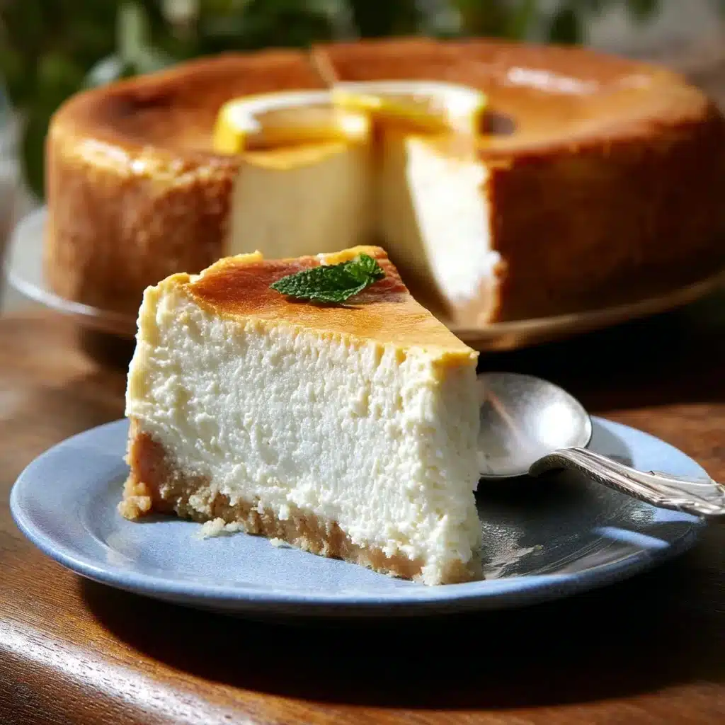 Delicious Lemon-Ricotta Cheesecake garnished with lemon zest and berries