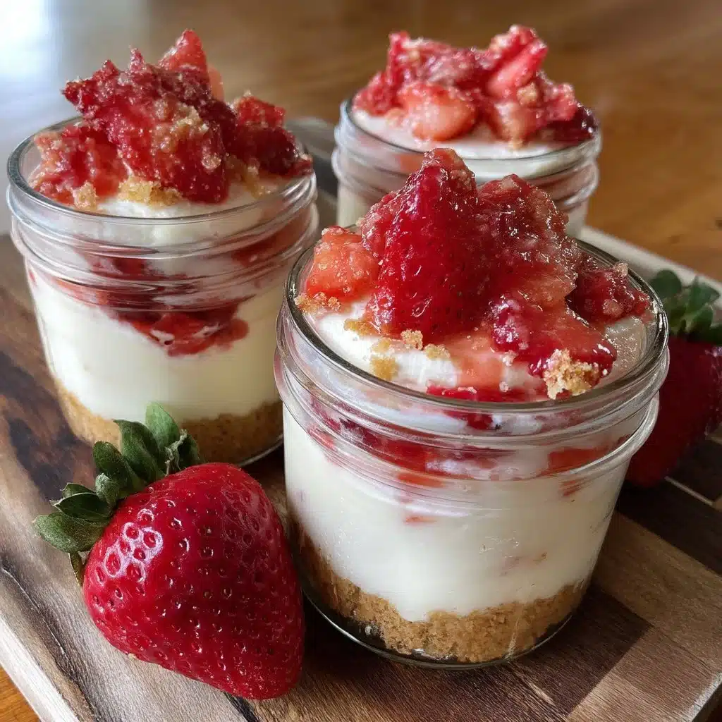 No-Bake Strawberry Mascarpone Cheesecake Jars