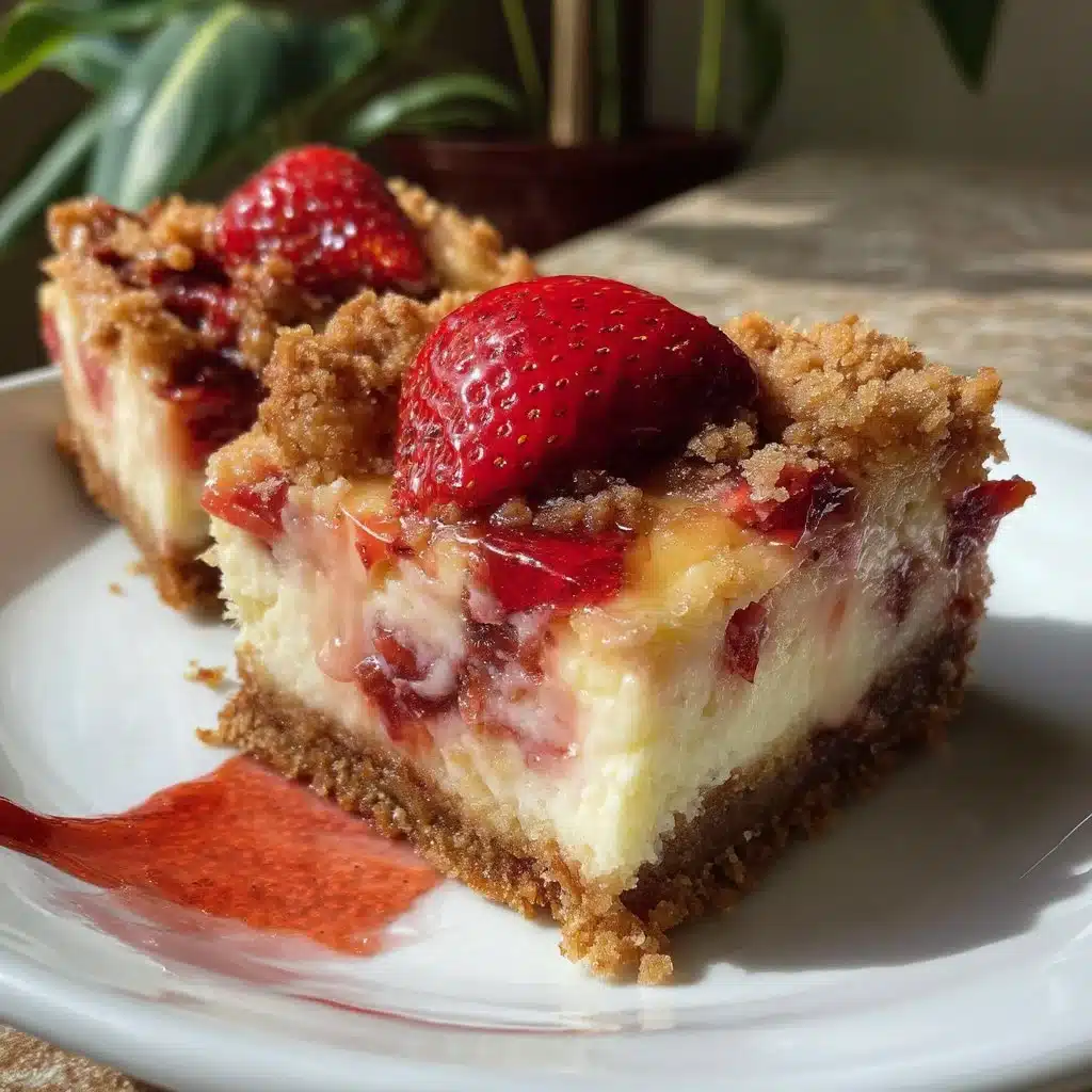 Strawberry Rhubarb Cheesecake Bars