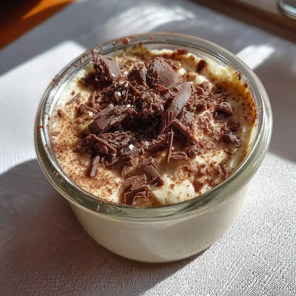 Amaretto Mascarpone Mousse with Shaved Chocolate
