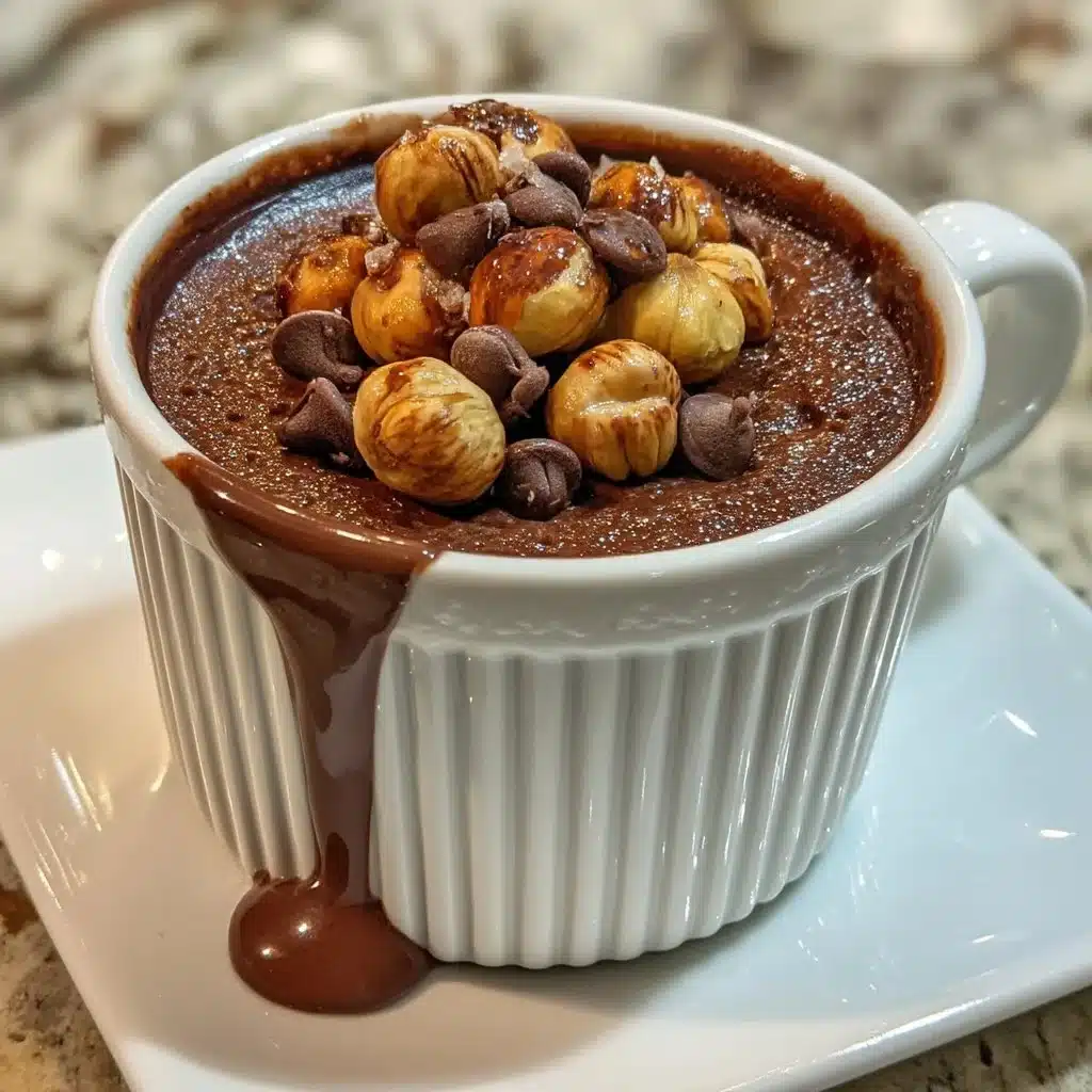 Delicious Chocolate Hazelnut Pudding topped with chocolate shavings